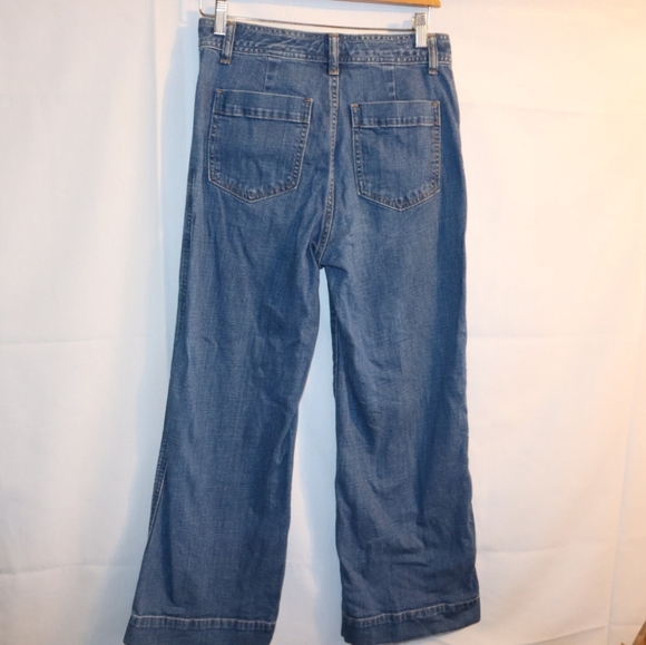 GAP High  Rise Patchwork Wide-Leg Jeans Size 26 - Picture 5 of 11